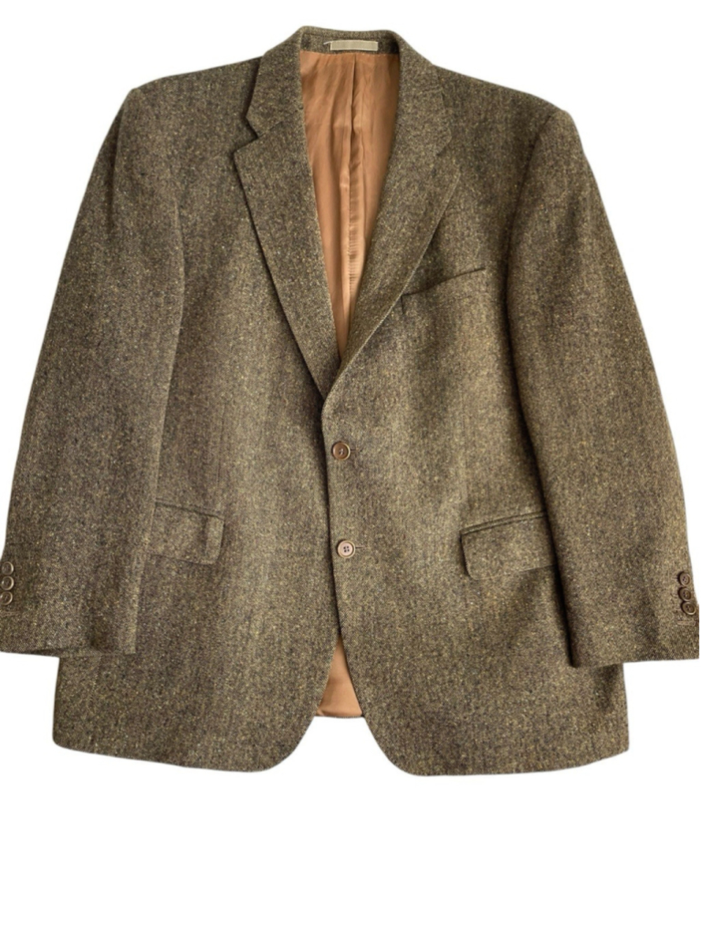 Magee Donegal Wool Tweed Blazer Jacket Mens 44R Sport Coat Camel Brown
